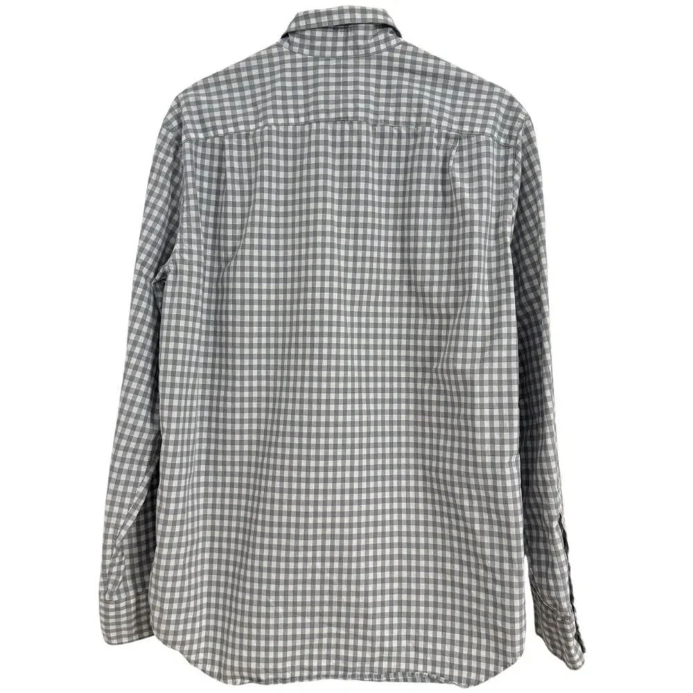 J Crew Shirt Men's M Checkered Organic Cotton Stretch Classic Secret Wash Preppy